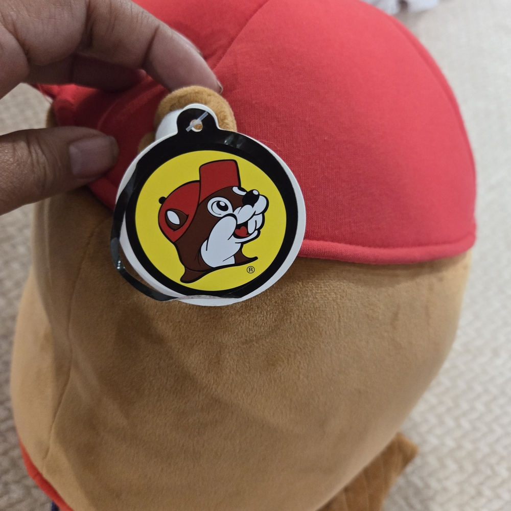 Buc-ee’s Beaver Plush Pillow Red Hat Travel Mascot Soft Toy Cute - Picture 5 of 9